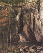 Gustave Courbet Waterfall painting